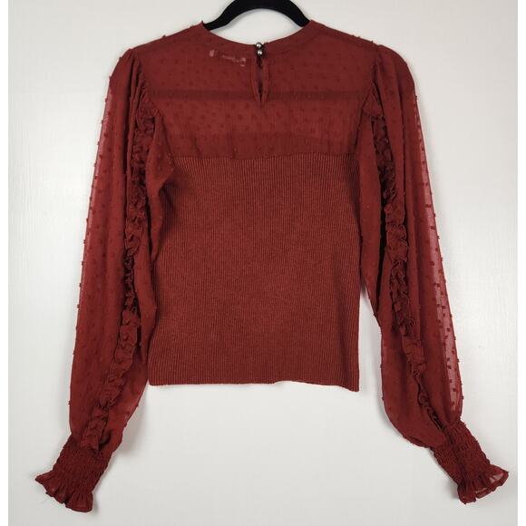 🌼Sam Edelman Womens Size XS Sweater Top Sheer Sleeves (size tag missing) 🌼 - Picture 6 of 14